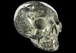 Polished Pyrite Skull With Pyritohedral Crystals #96322-2